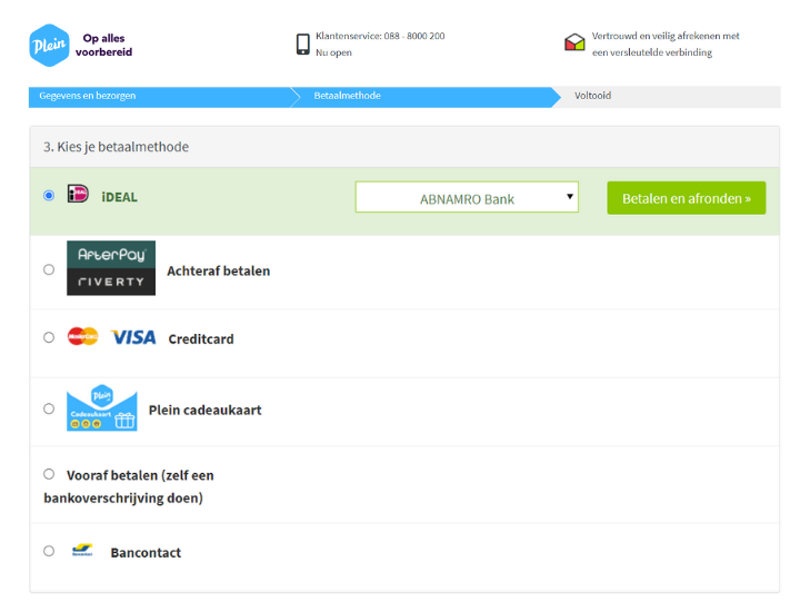 Checkout Betaalmethoden Achterafbetalen En Meer Bij Plein